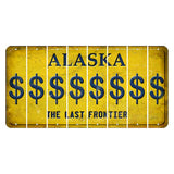 Alaska The Last Frontier Cut License Plate Strips (Set of 8) Dollar Sign