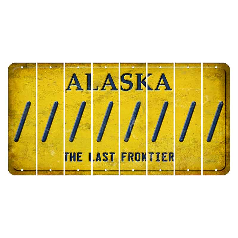 Alaska The Last Frontier Cut License Plate Strips (Set of 8) Forward Slash