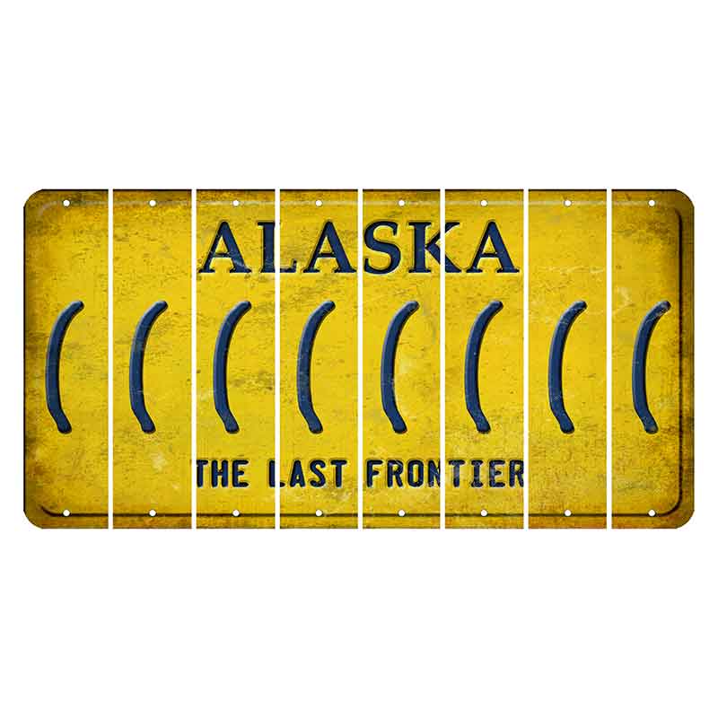 Alaska The Last Frontier Cut License Plate Strips (Set of 8) Parenthesis - Left