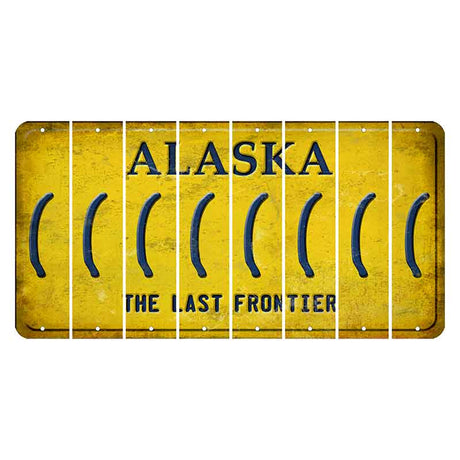 Alaska The Last Frontier Cut License Plate Strips (Set of 8) Parenthesis - Left