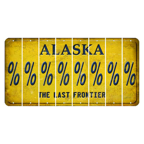 Alaska The Last Frontier Cut License Plate Strips (Set of 8) Percent Sign
