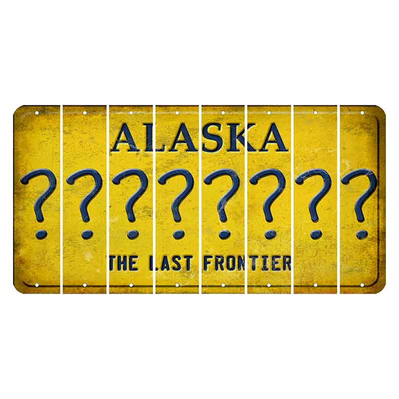 Alaska The Last Frontier Cut License Plate Strips (Set of 8) Question Mark