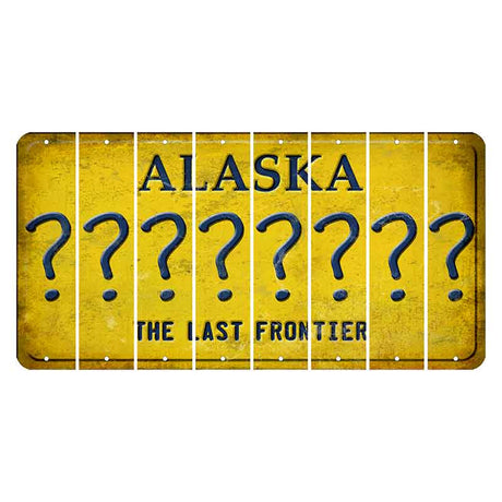 Alaska The Last Frontier Cut License Plate Strips (Set of 8) Question Mark