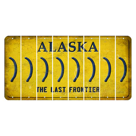 Alaska The Last Frontier Cut License Plate Strips (Set of 8) Parenthesis - Right
