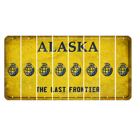 Alaska The Last Frontier Cut License Plate Strips (Set of 8) Grenade