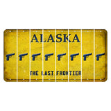 Alaska The Last Frontier Cut License Plate Strips (Set of 8) Handgun