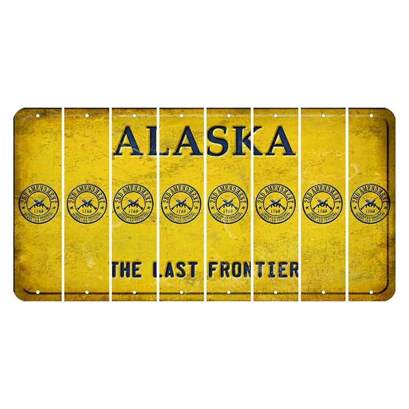 Alaska The Last Frontier Cut License Plate Strips (Set of 8) 2nd Amendment