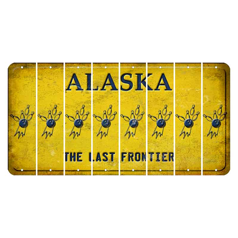 Alaska The Last Frontier Cut License Plate Strips (Set of 8) Bowling