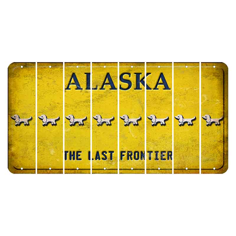 Alaska The Last Frontier Cut License Plate Strips (Set of 8) Dog