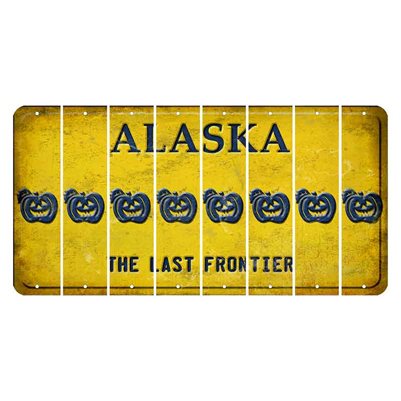 Alaska The Last Frontier Cut License Plate Strips (Set of 8) Pumpkin