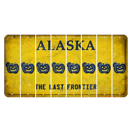 Alaska The Last Frontier Cut License Plate Strips (Set of 8) Pumpkin