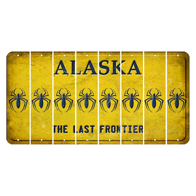 Alaska The Last Frontier Cut License Plate Strips (Set of 8) Spider
