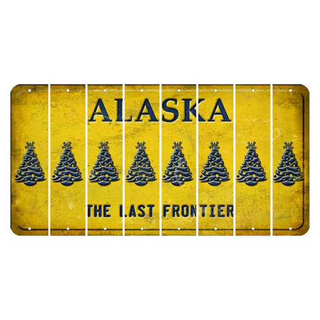 Alaska The Last Frontier Cut License Plate Strips (Set of 8) Christmas Tree