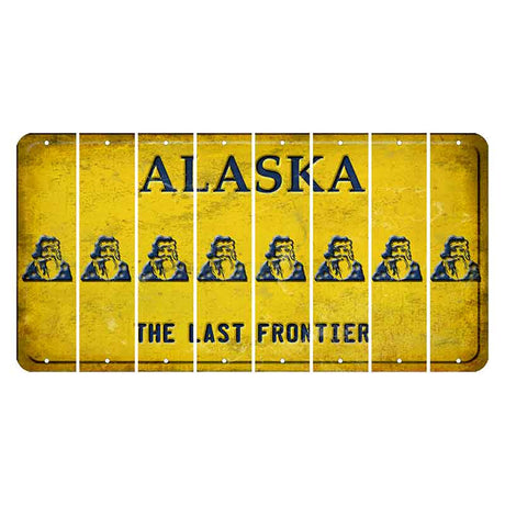 Alaska The Last Frontier Cut License Plate Strips (Set of 8) Santa Claus