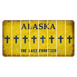 Alaska The Last Frontier Cut License Plate Strips (Set of 8) Cross