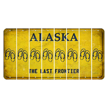Alaska The Last Frontier Cut License Plate Strips (Set of 8) Flip Flops