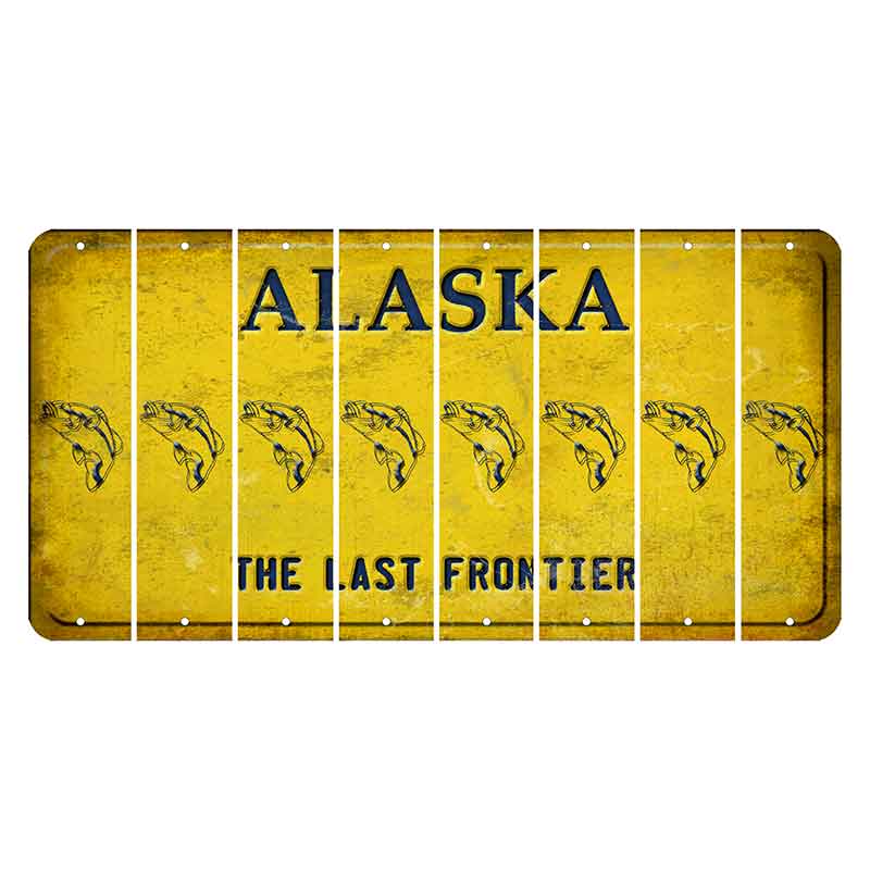 Alaska The Last Frontier Cut License Plate Strips (Set of 8) Fish