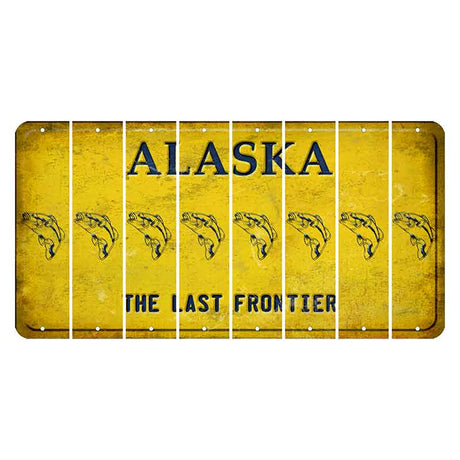 Alaska The Last Frontier Cut License Plate Strips (Set of 8) Fish
