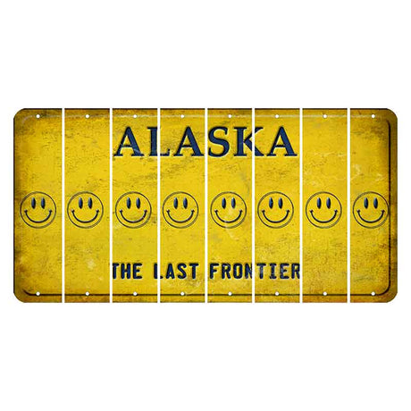 Alaska The Last Frontier Cut License Plate Strips (Set of 8) Smiley Face