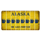 Alaska The Last Frontier Cut License Plate Strips (Set of 8) Beer Mug