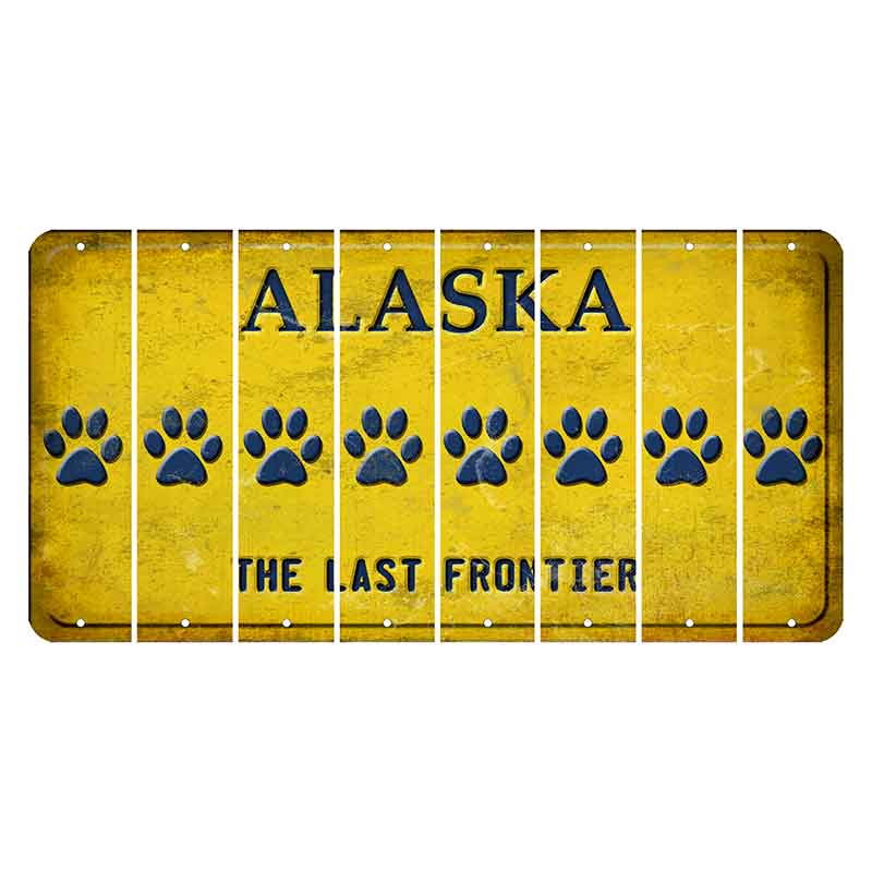 Alaska The Last Frontier Cut License Plate Strips (Set of 8) Dog Paw