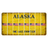 Alaska The Last Frontier Cut License Plate Strips (Set of 8) American Flag