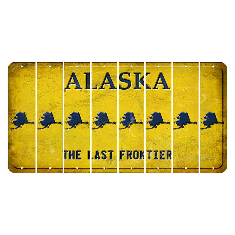 Alaska The Last Frontier Cut License Plate Strips (Set of 8) State Silhouette