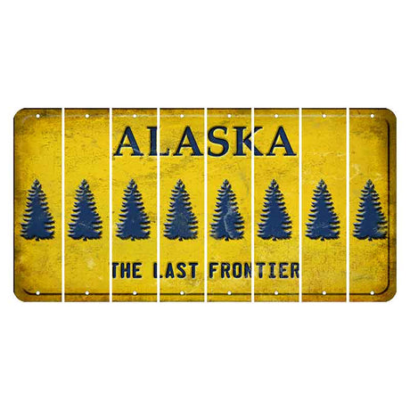Alaska The Last Frontier Cut License Plate Strips (Set of 8) Pine Tree