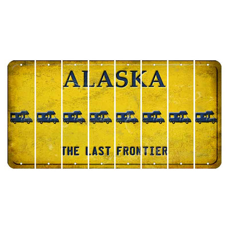 Alaska The Last Frontier Cut License Plate Strips (Set of 8) Camper