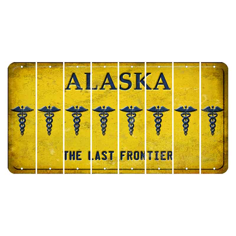 Alaska The Last Frontier Cut License Plate Strips (Set of 8) Caduceus