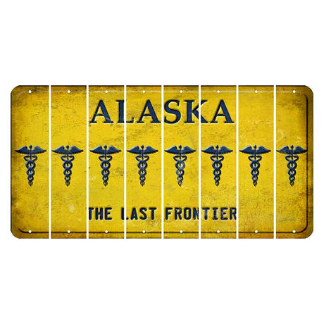 Alaska The Last Frontier Cut License Plate Strips (Set of 8) Caduceus