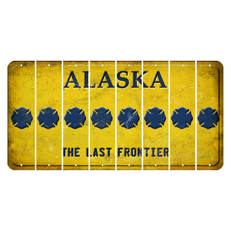 Alaska The Last Frontier Cut License Plate Strips (Set of 8) Fire Badge