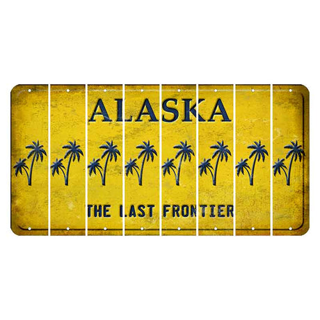 Alaska The Last Frontier Cut License Plate Strips (Set of 8) Palm Trees