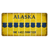 Alaska The Last Frontier Cut License Plate Strips (Set of 8) Police Badge