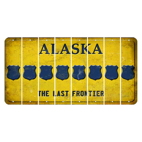 Alaska The Last Frontier Cut License Plate Strips (Set of 8) Police Badge