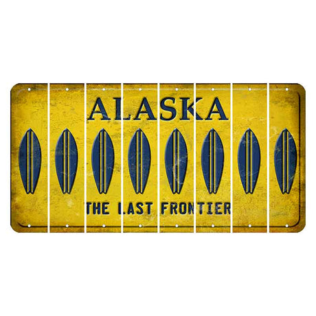 Alaska The Last Frontier Cut License Plate Strips (Set of 8) Surfboard