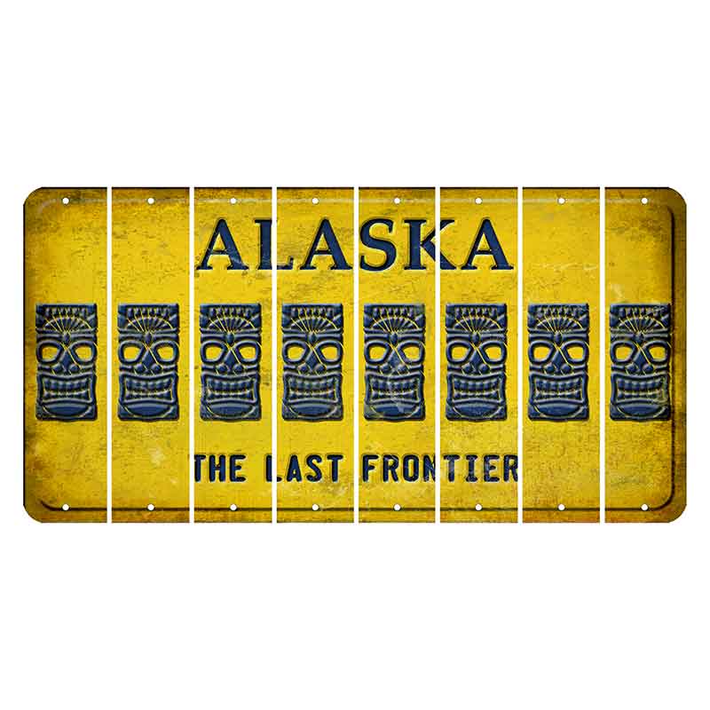 Alaska The Last Frontier Cut License Plate Strips (Set of 8) Tiki