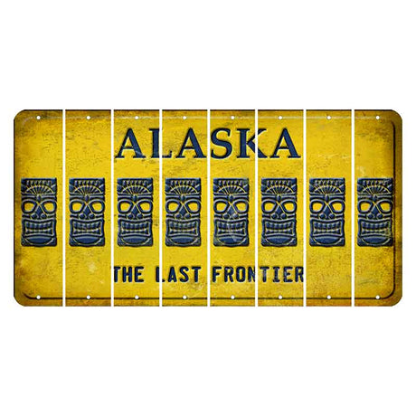 Alaska The Last Frontier Cut License Plate Strips (Set of 8) Tiki