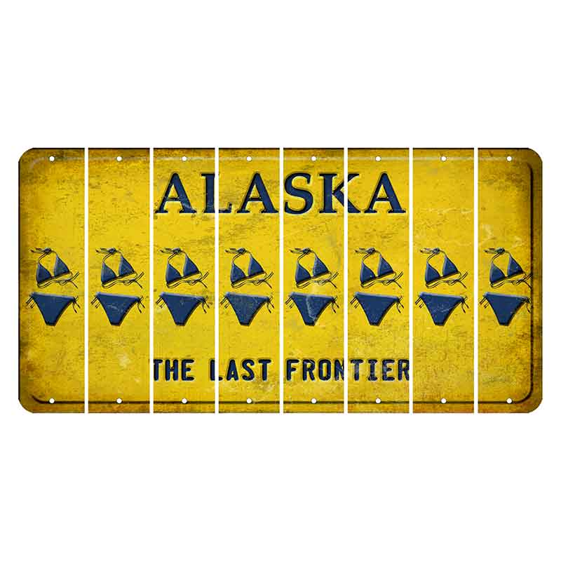 Alaska The Last Frontier Cut License Plate Strips (Set of 8) Bikini