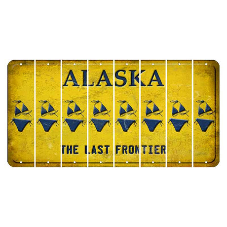 Alaska The Last Frontier Cut License Plate Strips (Set of 8) Bikini