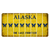 Alaska The Last Frontier Cut License Plate Strips (Set of 8) Butterfly