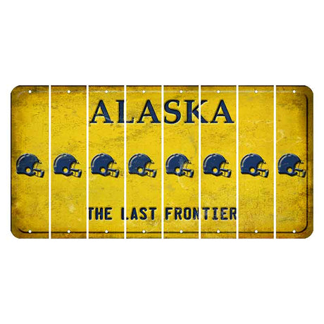Alaska The Last Frontier Cut License Plate Strips (Set of 8) Football Helmet
