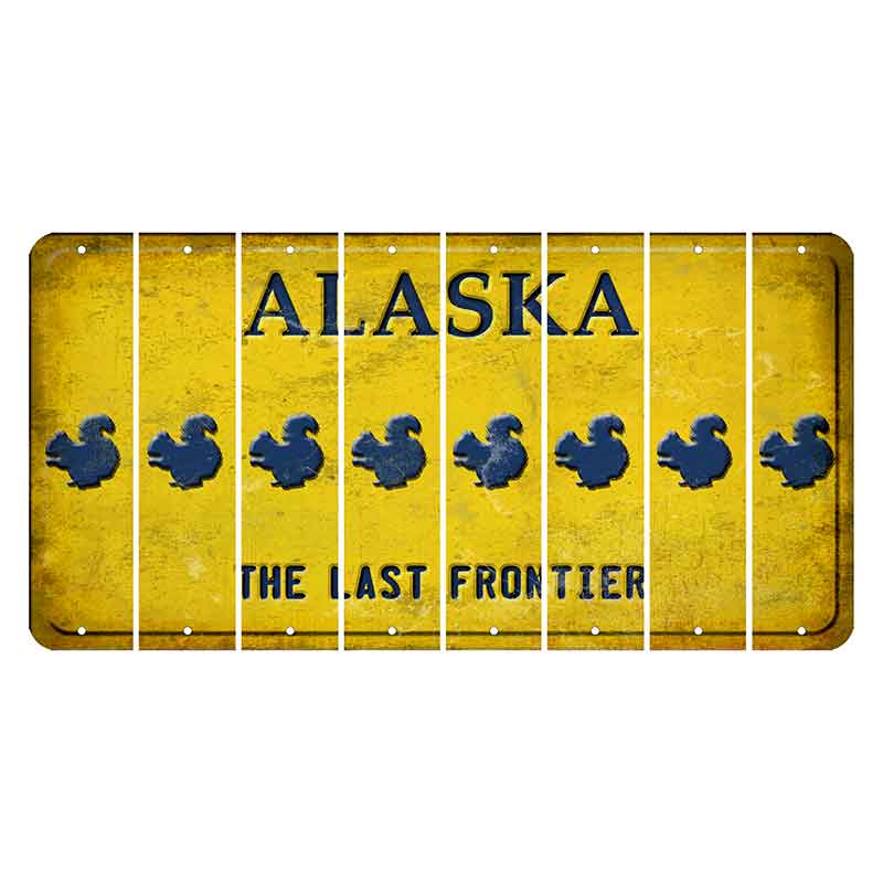 Alaska The Last Frontier Cut License Plate Strips (Set of 8) Squirrel