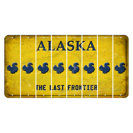 Alaska The Last Frontier Cut License Plate Strips (Set of 8) Squirrel