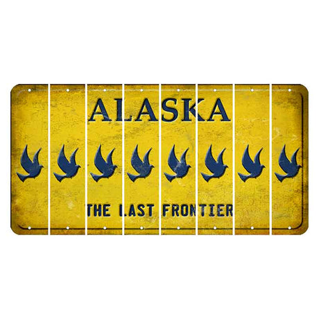 Alaska The Last Frontier Cut License Plate Strips (Set of 8) Dove