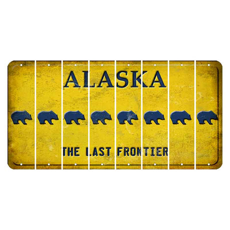 Alaska The Last Frontier Cut License Plate Strips (Set of 8) Bear