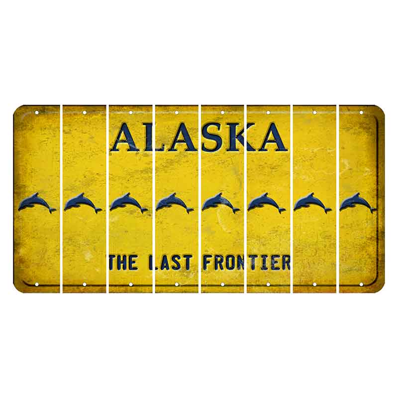 Alaska The Last Frontier Cut License Plate Strips (Set of 8) Dolphin