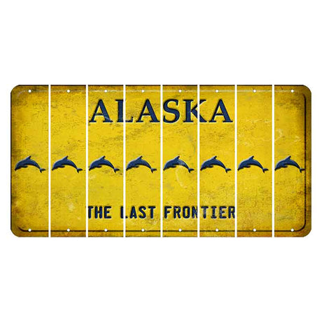 Alaska The Last Frontier Cut License Plate Strips (Set of 8) Dolphin