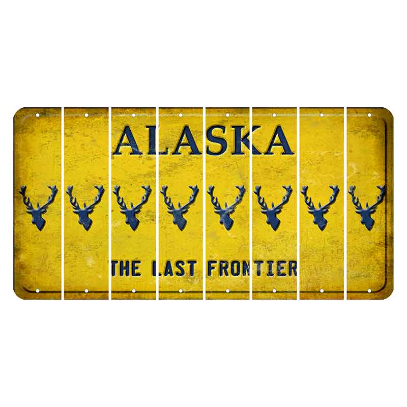 Alaska The Last Frontier Cut License Plate Strips (Set of 8) Elk