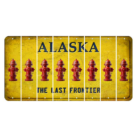 Alaska The Last Frontier Cut License Plate Strips (Set of 8) Fire Hydrant